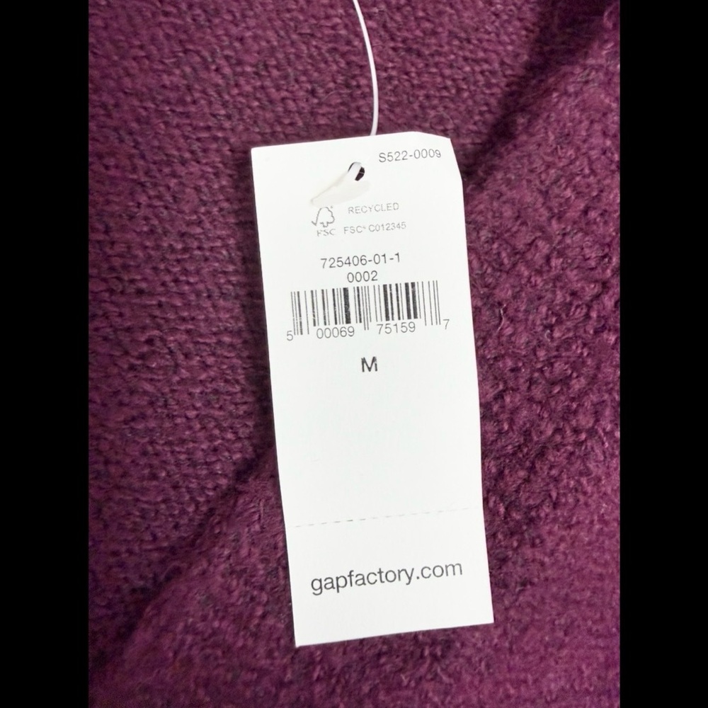 NWT GAP Women's Rich Purple burgundy open Cardigan size medium - Picture 3 of 5